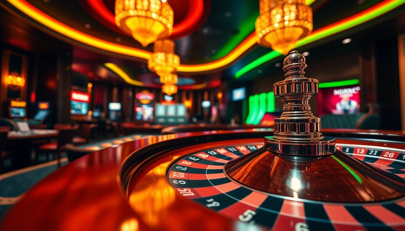 SBOBET taruhan kasino dengan meja roulette mewah dan pemain yang bersemangat.