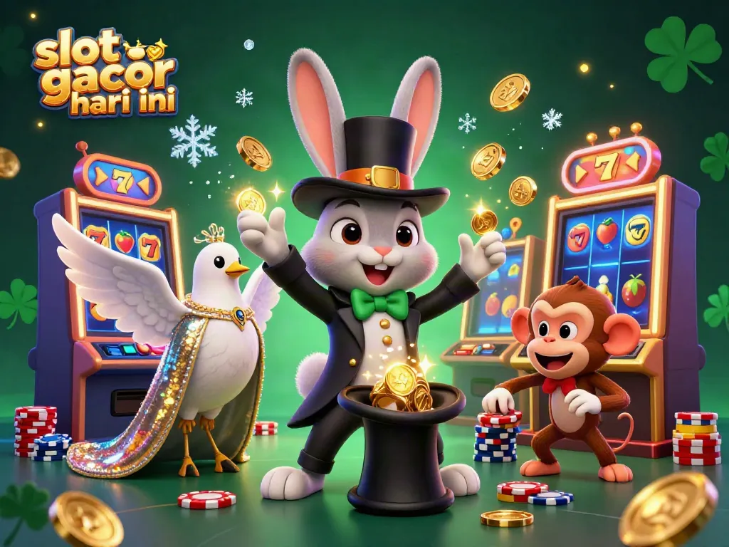 Raih kemenangan dengan slot gacor hari ini dalam ilustrasi kasino yang penuh aksi.