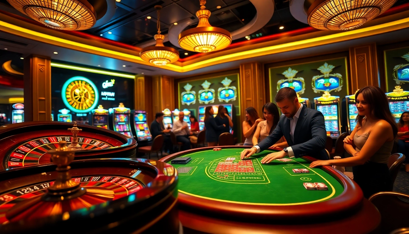 Experience the excitement of tg88.com with a professional dealer at an elegant casino table, highlighting thrilling game play.