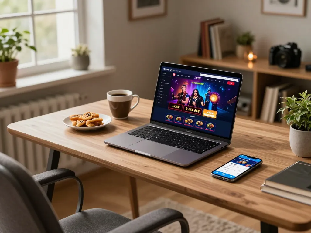 Experience LC88 gaming strategy with a cozy home setup for online casino play.