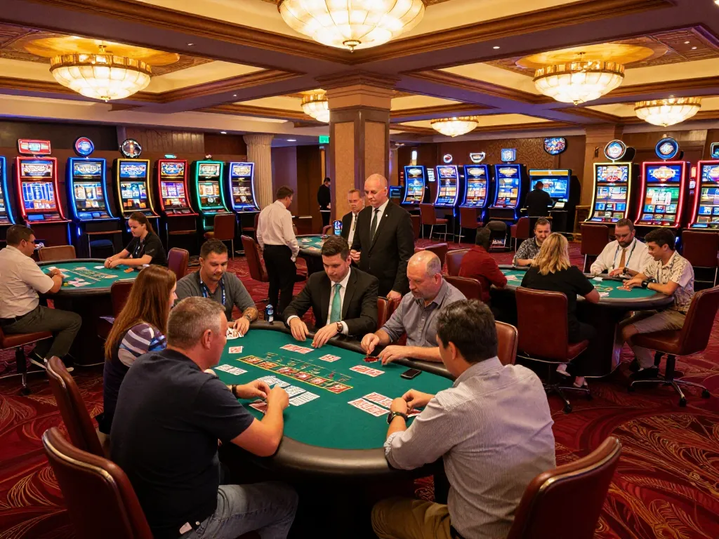 Players at Say88 engage in an exciting blackjack game, showcasing vibrant casino energy.