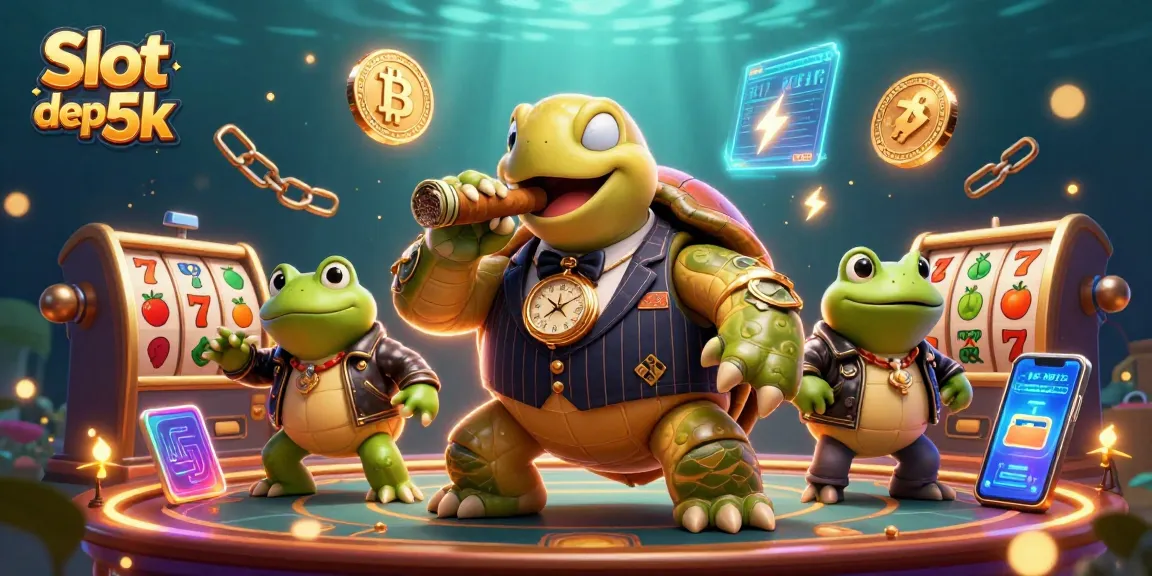 Experience thrilling Slot depo 5k action with our dynamic casino-themed illustration featuring vibrant characters and symbols.