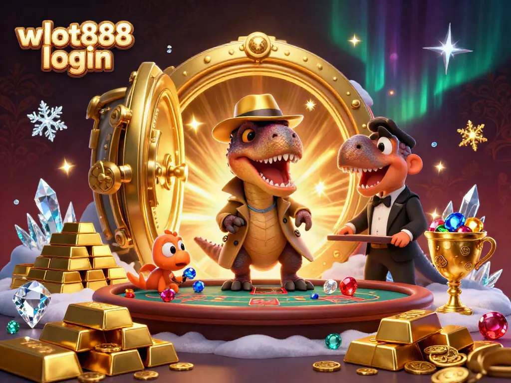 Mainkan wslot888 login dengan velociraptor dan stegosaurus di kasino 3D yang penuh harta.