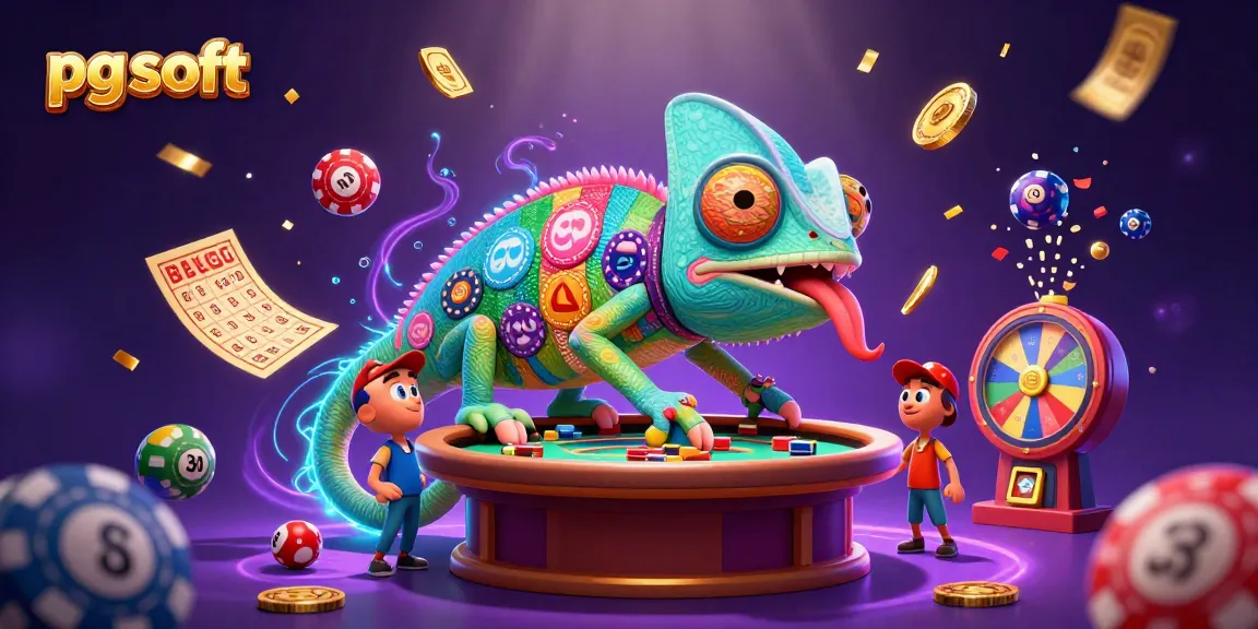 Spin to win with pg soft as the vibrant chameleon owner oversees exciting casino action.