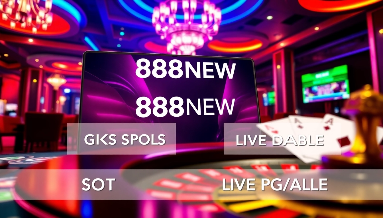 Experience the exhilarating world of gambling at 888NEW with vibrant interface and engaging games.