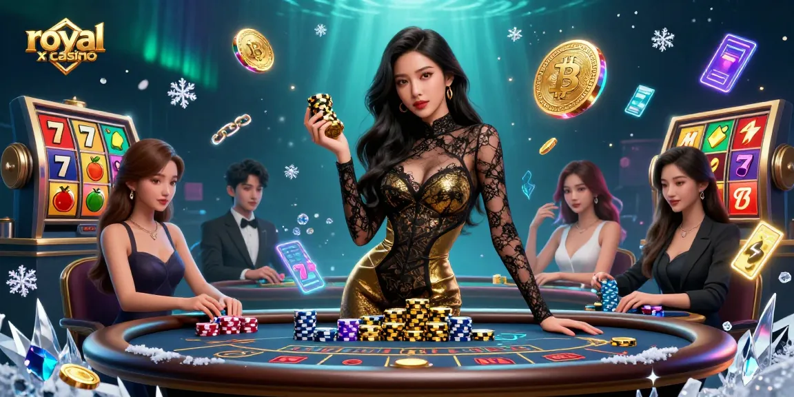 Play exciting games at royal x casino with a glamorous atmosphere and golden casino chips
