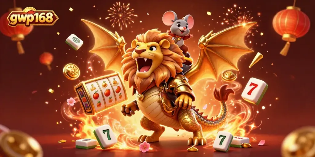 Permainan slot gacor gwp168 dengan makhluk chimera dan elemen kasino lainnya yang menakjubkan.