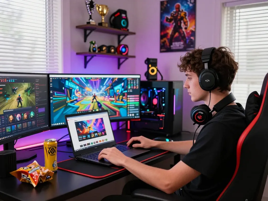 Dynamic gaming setup featuring the 789P website, showcasing an engaging online experience.