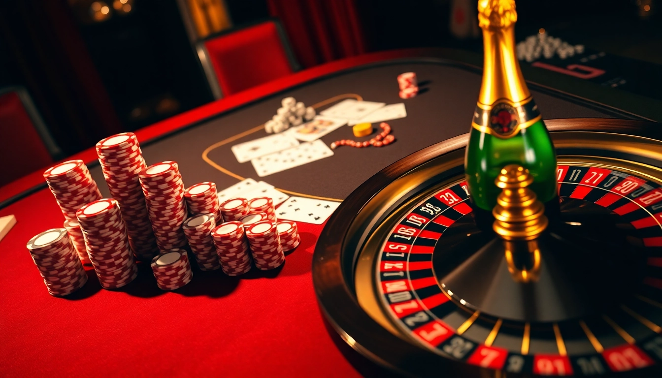 Experience the thrill of gaming with bet88.com at a luxury casino table filled with poker chips and cards.