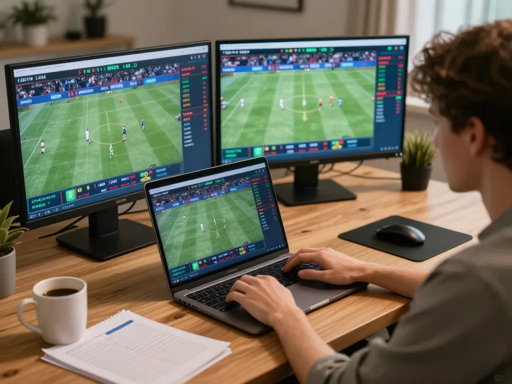 Rasakan permainan strategis di Bintangmpo sambil terlibat dalam taruhan olahraga langsung dari kantor rumah modern.