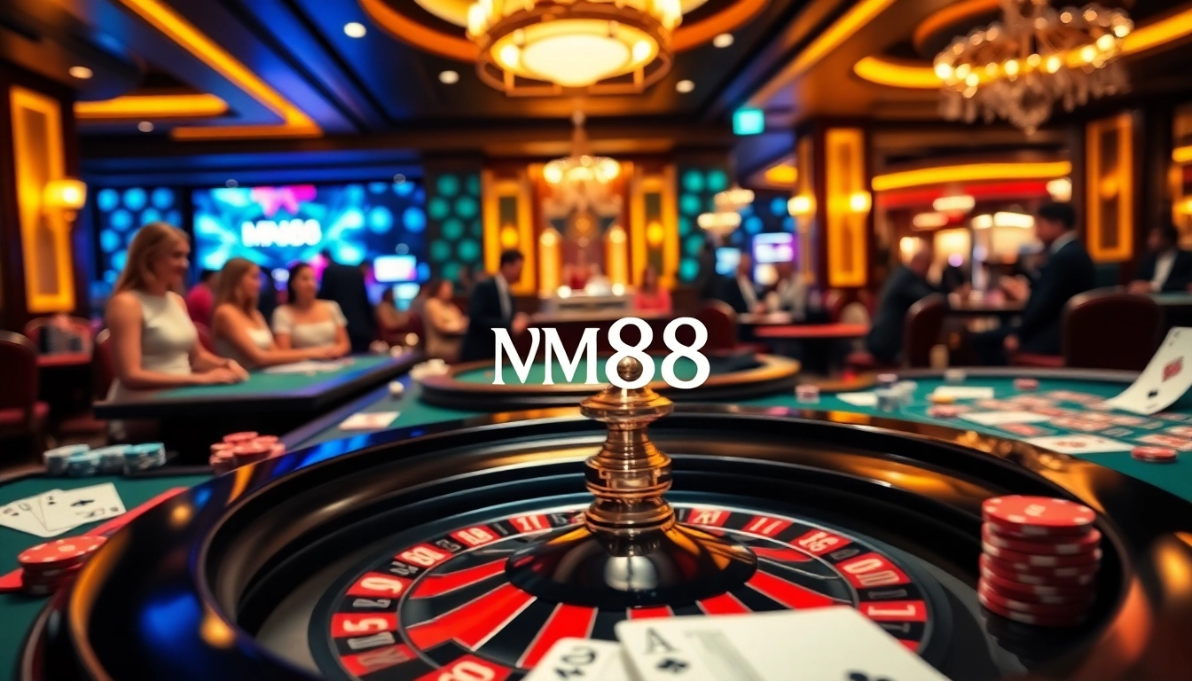 Engaged players enjoying games at MM88 casino, emphasizing luxury and excitement.