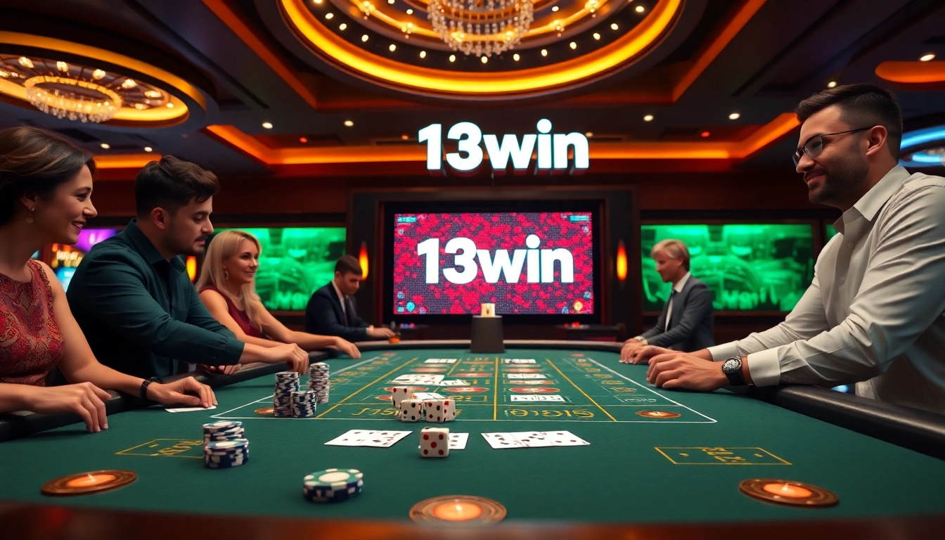 Players enjoying a thrilling casino experience at the 13win gaming table.