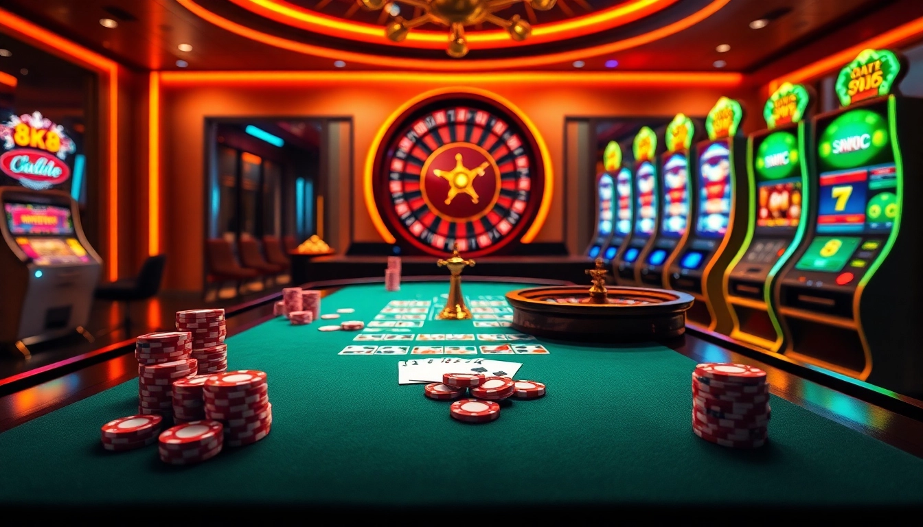 Experience thrilling gameplay at 8K8 with vibrant casino tables and exciting slot machines.