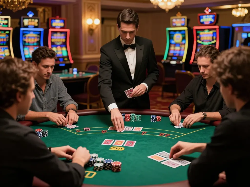 FABET poker game action highlights skilled play and high stakes in an elegant casino setting.