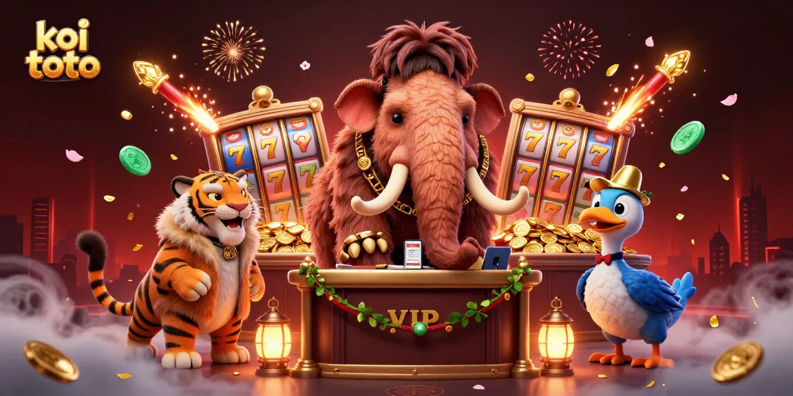Koi toto inspires a thrilling casino scene with a bouncer and VIPs enjoying a lively gaming atmosphere.
