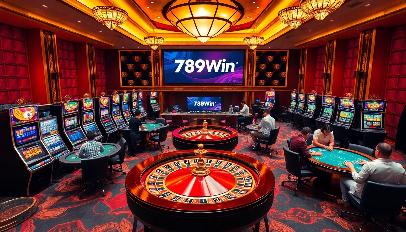 Experience the thrill of gambling at 789Win with vibrant casino tables and exciting slots.