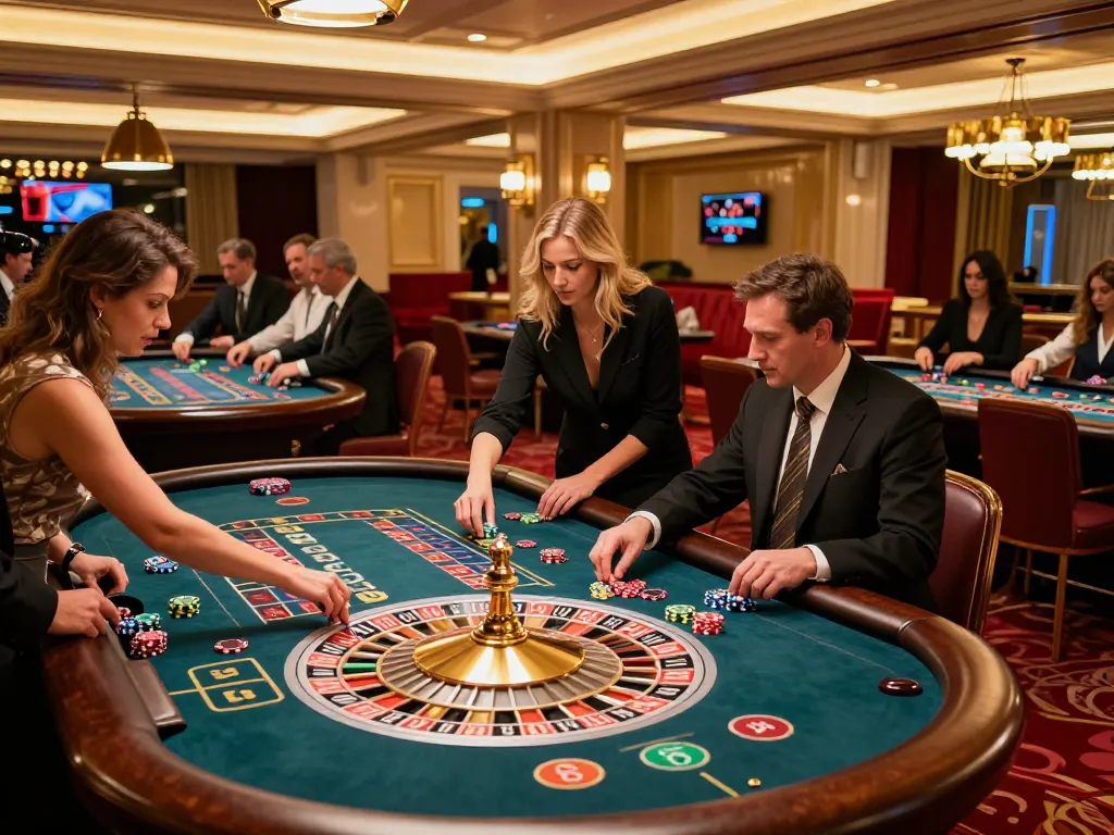 Experience the thrill of roulette at PLANET88 with players engaged in winning strategies.