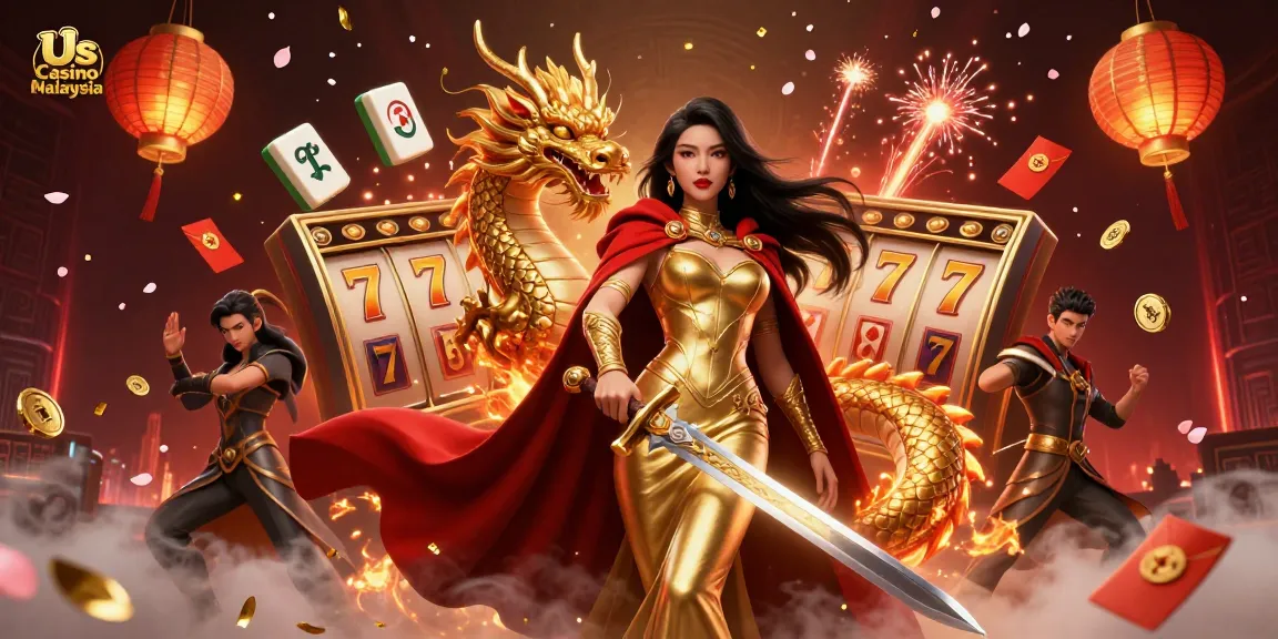 Engage with Us Casino Malaysia through thrilling slot games surrounded by vibrant artistic elements.