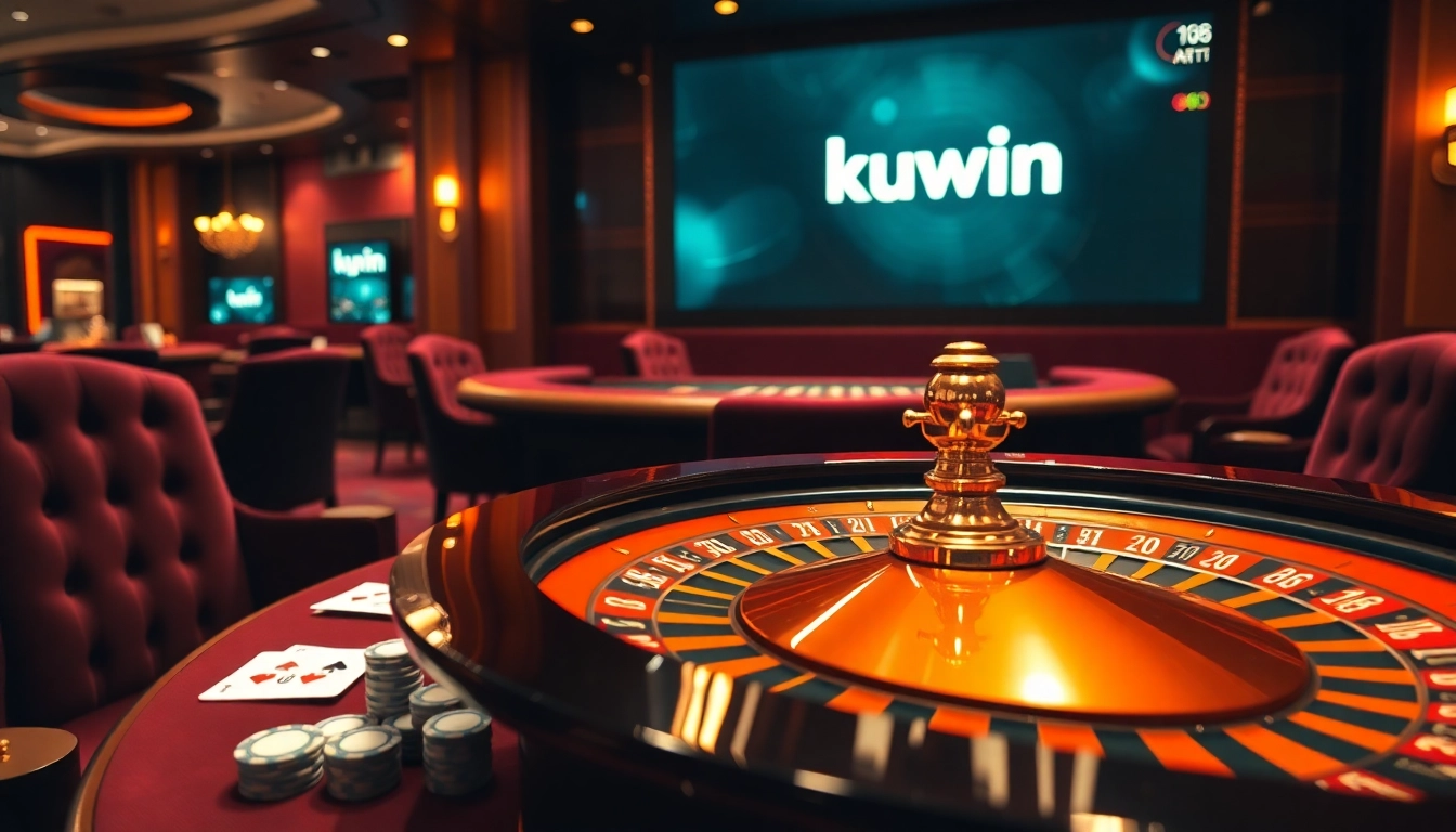 Kuwin offers a thrilling high-stakes casino experience with luxurious gaming tables and vibrant atmosphere.