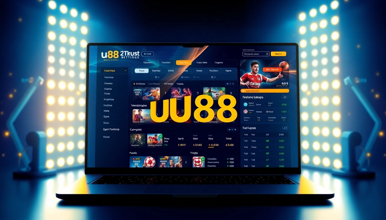 uu88 online betting interface showcasing diverse games and user-friendly design