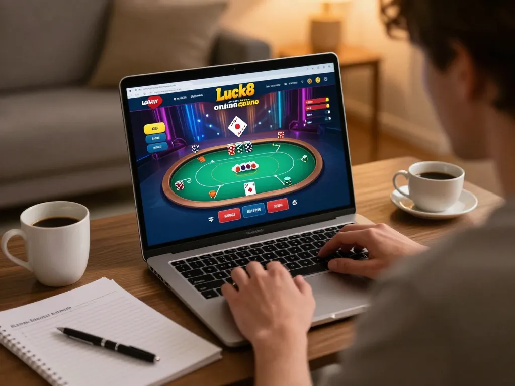 Engage with Luck8 com online poker while enjoying a cozy home setup and strategic gameplay.