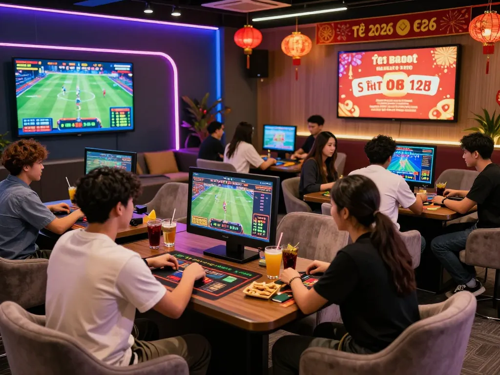 Players enjoying uu88 online gambling games in a festive setting with vibrant promotions.
