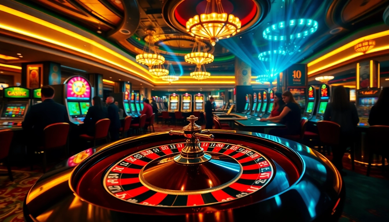 Experience the thrill at AT99娛樂城 with vibrant casino gaming elements lighting up the scene.