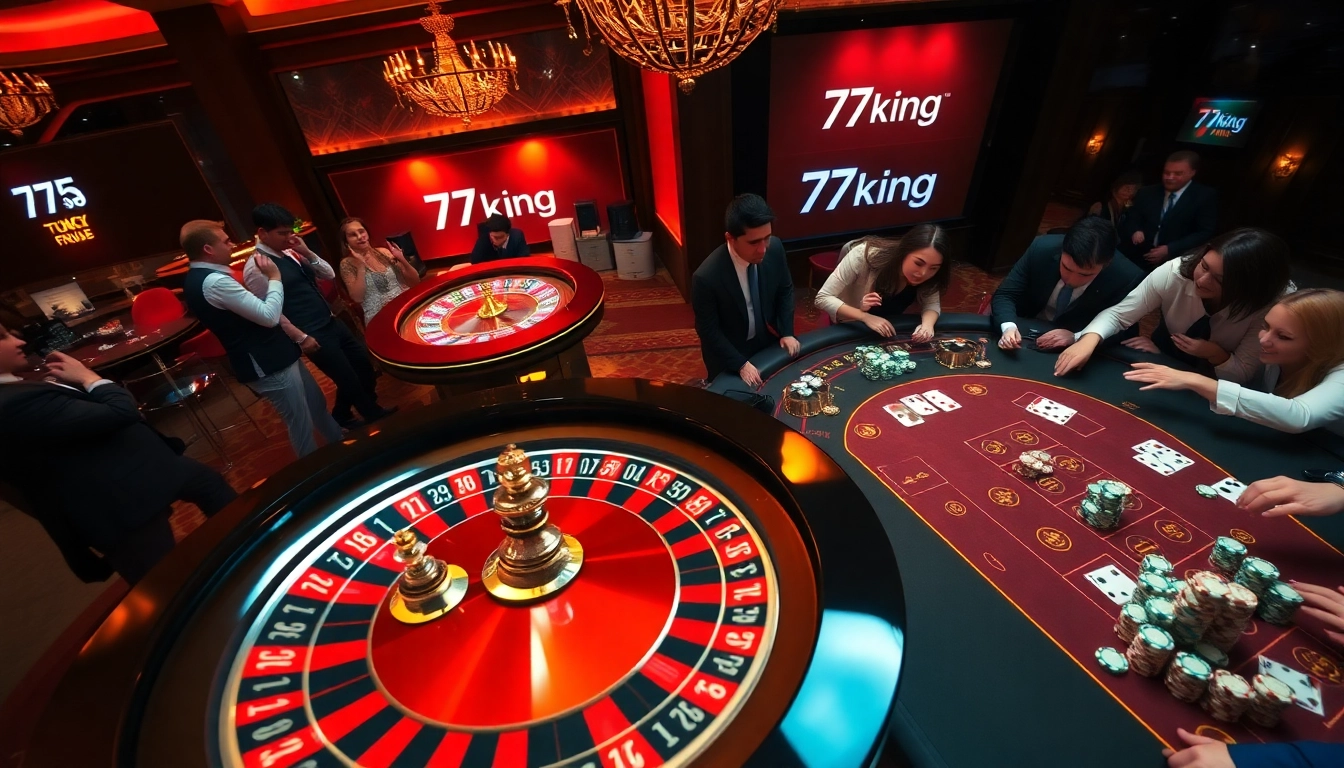 79king casino scene showcasing a lively roulette table with players and vibrant chips.