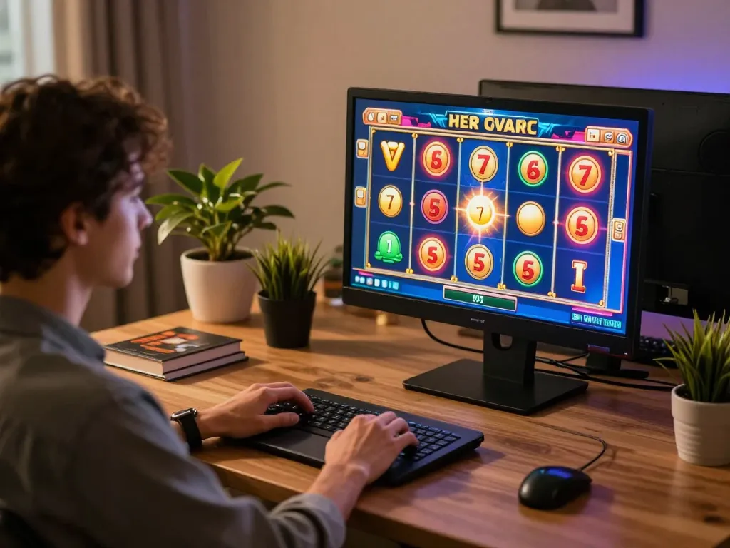 Engage with a bonus new member slot at home, showcasing excitement and comfort.