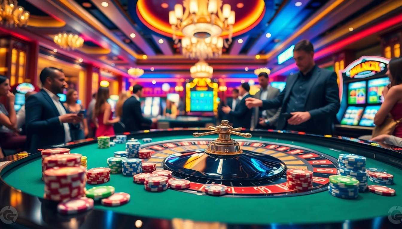 Players enjoying a thrilling game at https://77win.bar/ roulette table with colorful chips and dice.