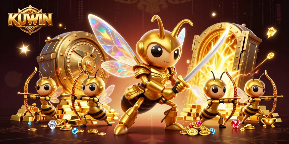 KUWIN players engage in exhilarating adventures with a golden treasure vault in a vibrant casino theme.