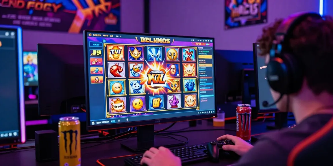 Engaging scene of a player exploring bonus buy slots UK with vibrant gaming interface and accessories.