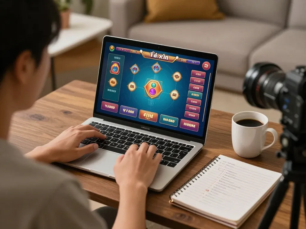 Engaging in tài xỉu online gameplay at home with a cozy atmosphere and strategic notes