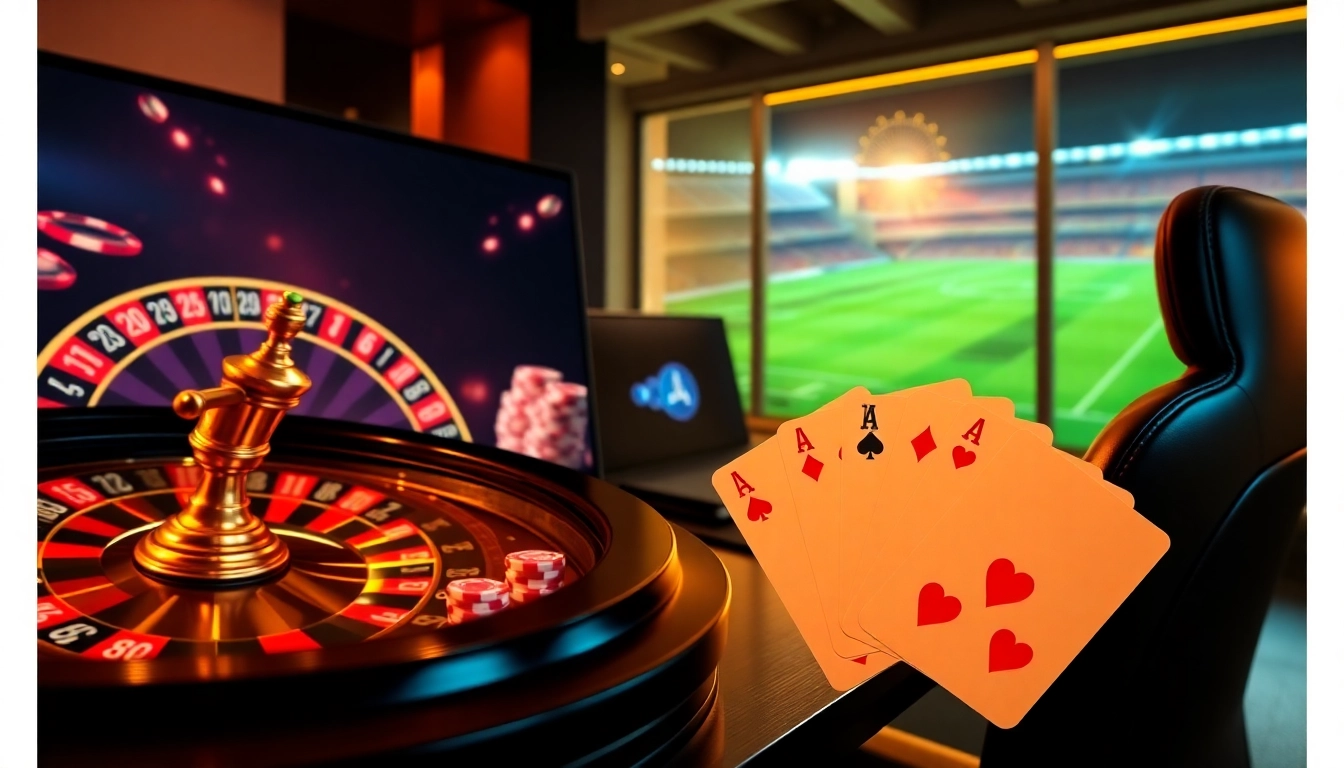 Experience the thrill of online betting with the vibrant casino scene at https://9keonhacai.com/ showcasing roulette and poker.