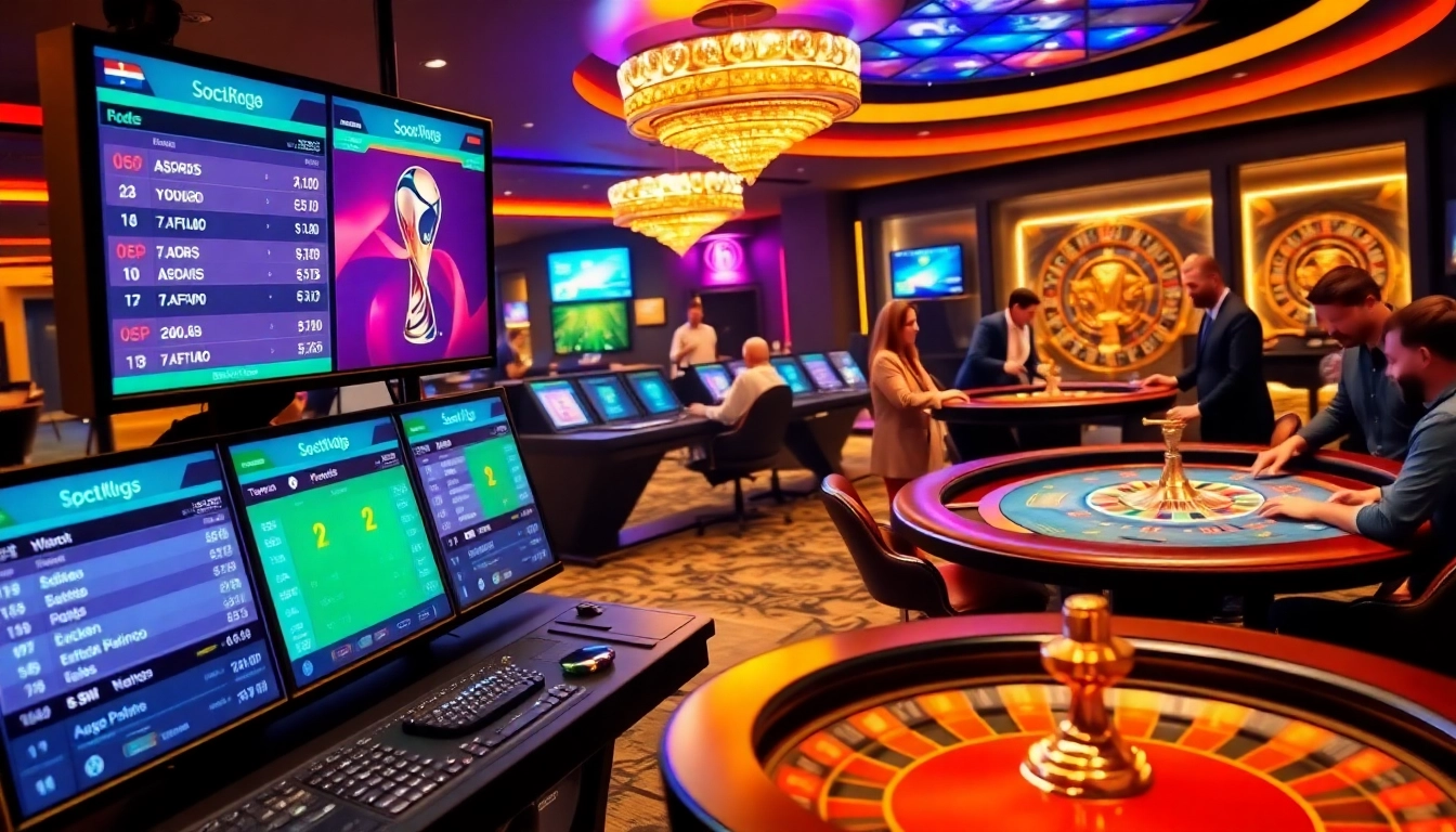 Exciting betting action for Judi Bola Piala Dunia at a luxurious casino.