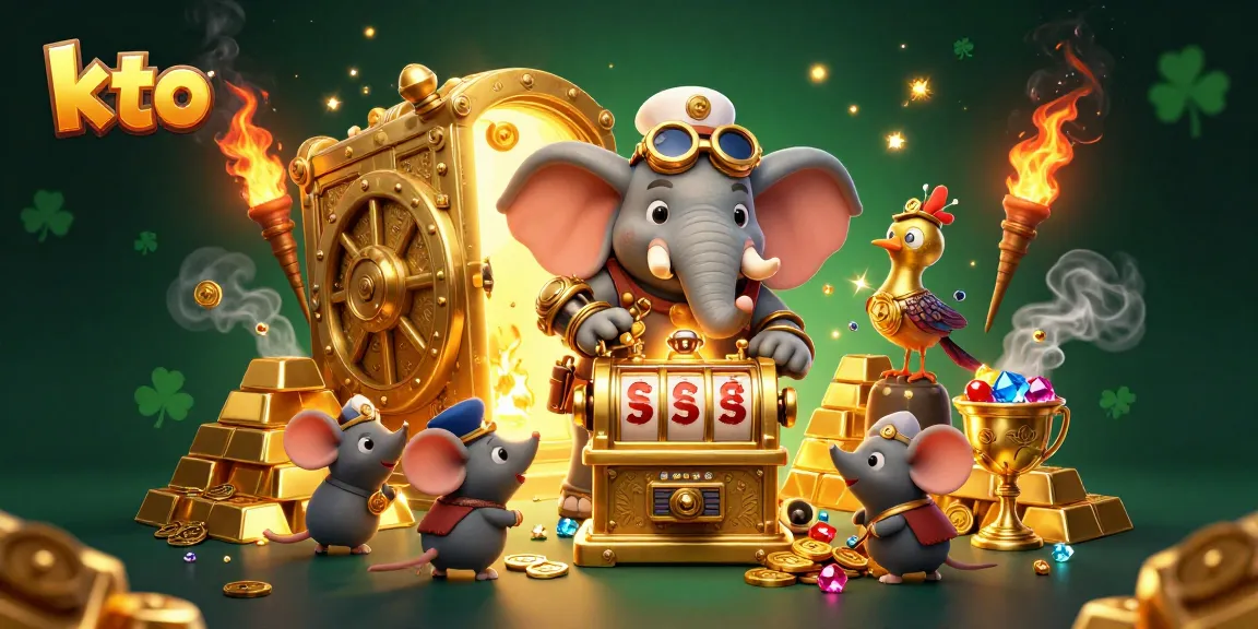 Experience exciting gambling action with kto in a vibrant, detailed steampunk-themed casino illustration