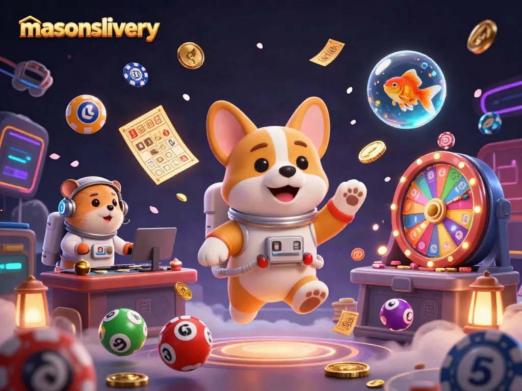 Experience thrilling space casino action with "masonslivery" showcased in a vibrant, dynamic scene.