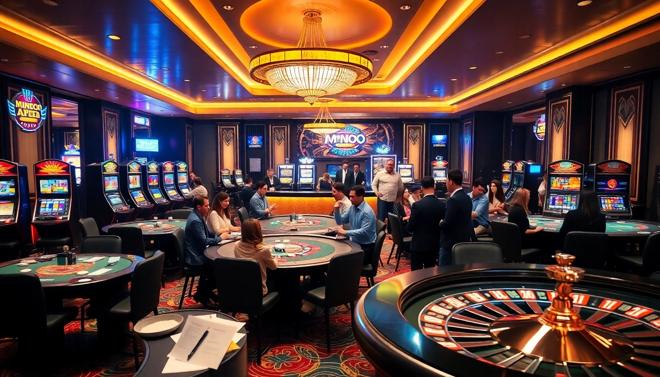 Experience the thrill of winning at MMOO with an engaging casino scene showcasing poker and roulette.