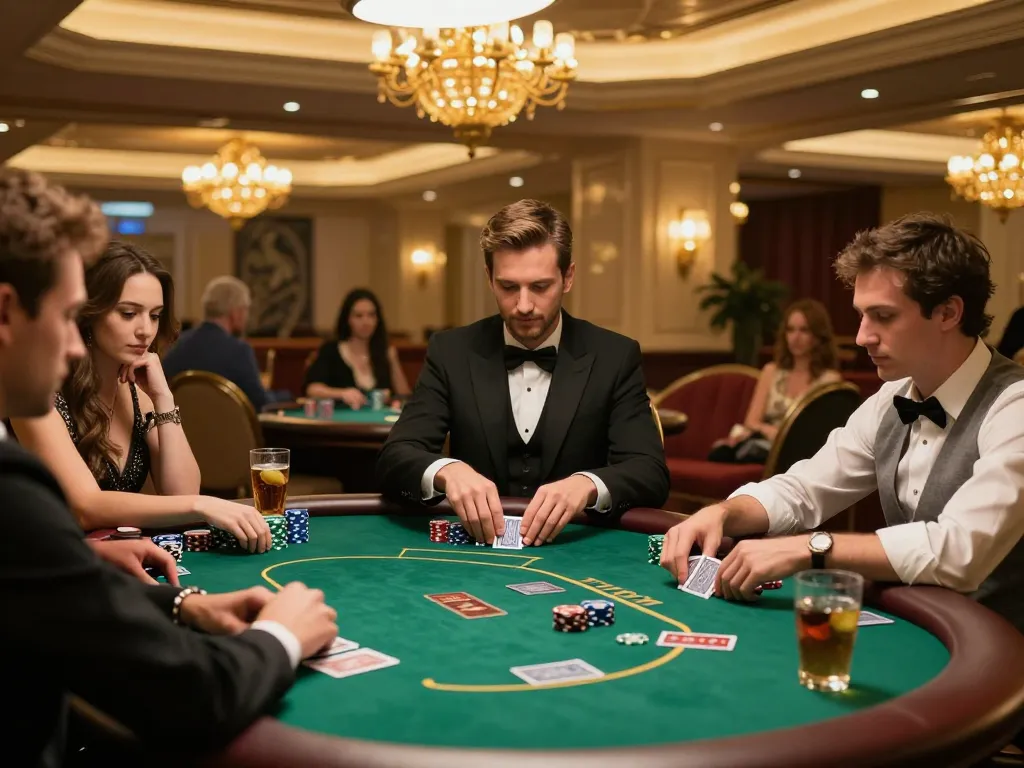 Exciting poker gameplay at Nhà cái C168 casino, players engaging in intense Texas Hold'em match.