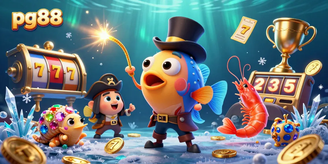 Experience thrilling wins with pg88's vibrant underwater casino adventure featuring lively characters.