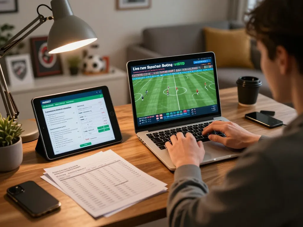 Engaged in responsible sports betting with up-to-date kèo nhà cái 5 strategies and live odds on display.