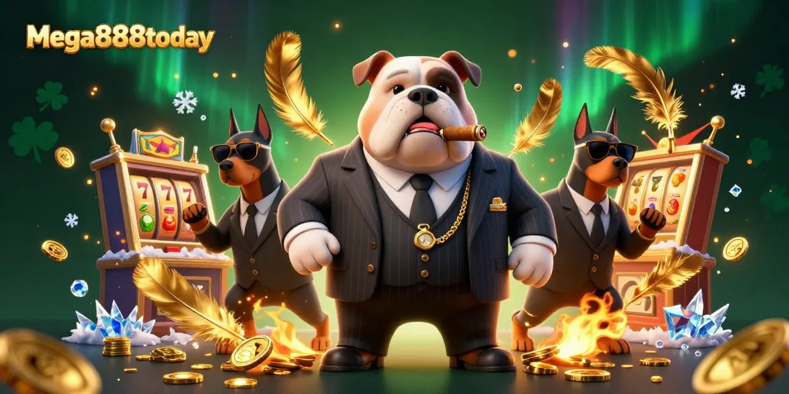 Engage with mega888today’s immersive casino experience featuring cartoon characters in action, surrounded by golden tokens and slot elements.
