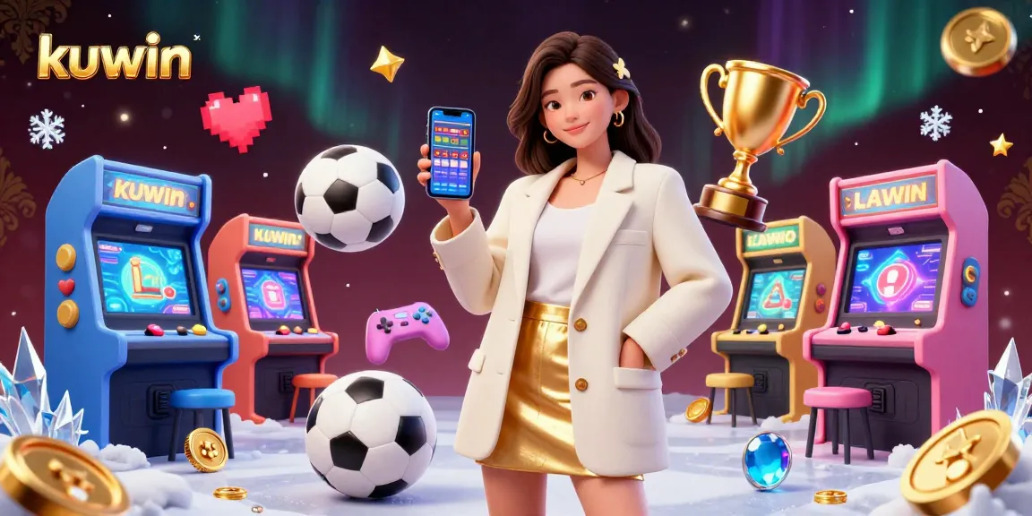 Kuwin sports betting app displayed by a beautiful Asian woman in a dynamic casino scene.