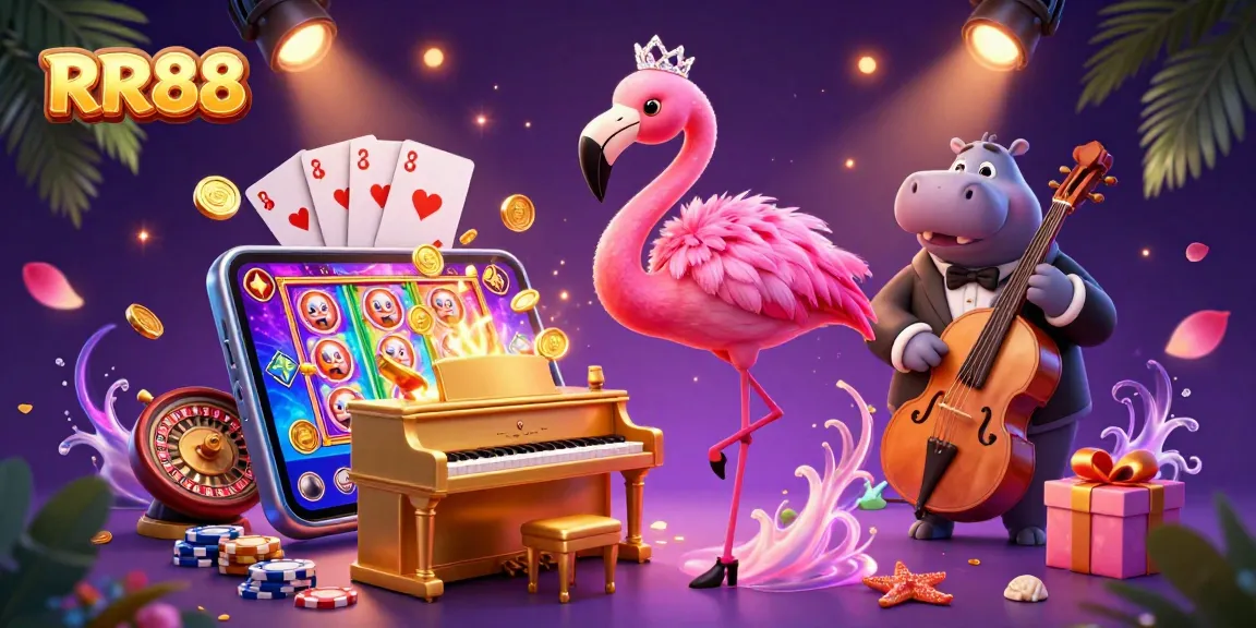 Experience the excitement of RR88 with vibrant characters and casino games bursting with color.