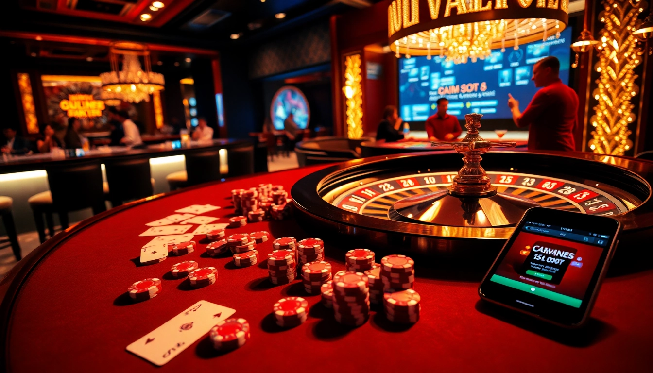 SODO casino gaming scene with poker chips, roulette wheel, and high-stakes enjoyment.
