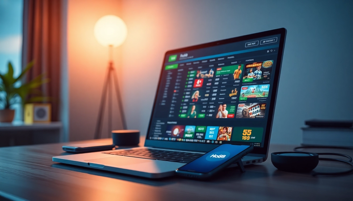 Ho88 interactive betting platform showcasing vibrant sports betting odds and casino games.