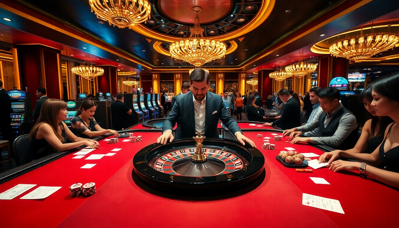 Experience the excitement of GO99 with engaging gameplay at modern casino tables and vibrant slot machines.
