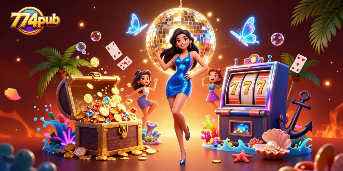 Experience excitement at 774pub with vibrant slots and a glamorous casino atmosphere.