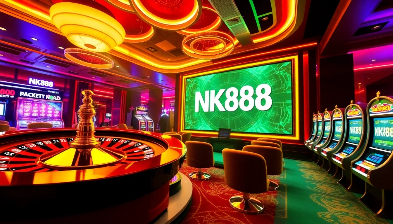 Players enjoy the thrilling atmosphere of NK88 with vibrant casino games and promotions.