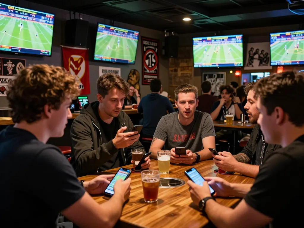 Exciting sports betting at LV88 with fans engaged in real-time wagering.